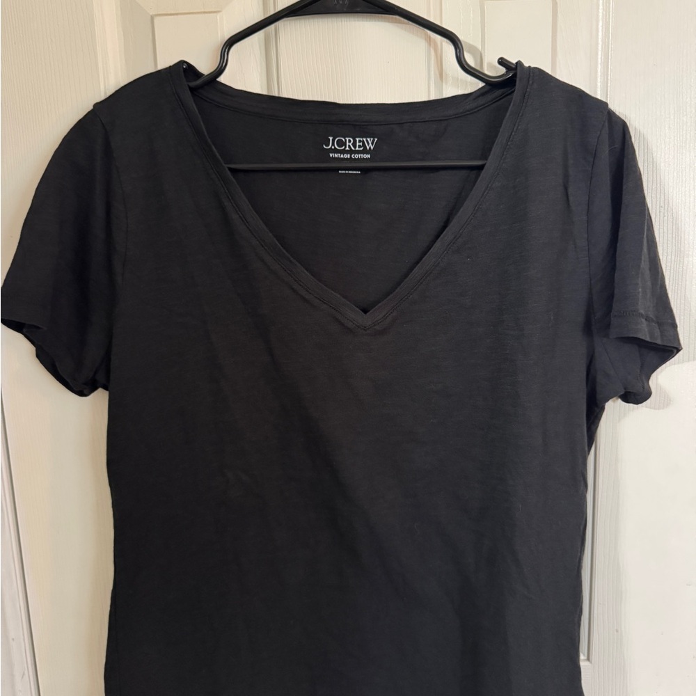 J. Crew Women's Black V-Neck Tee